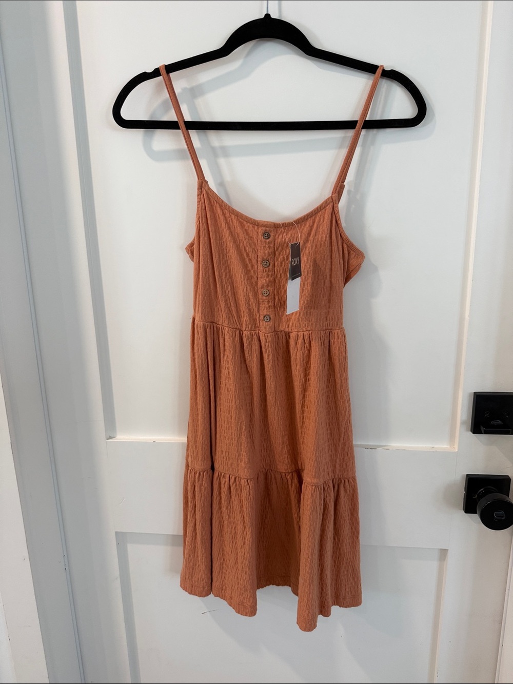 Women’s Rust Spaghetti Strap Tiered Dress NWT